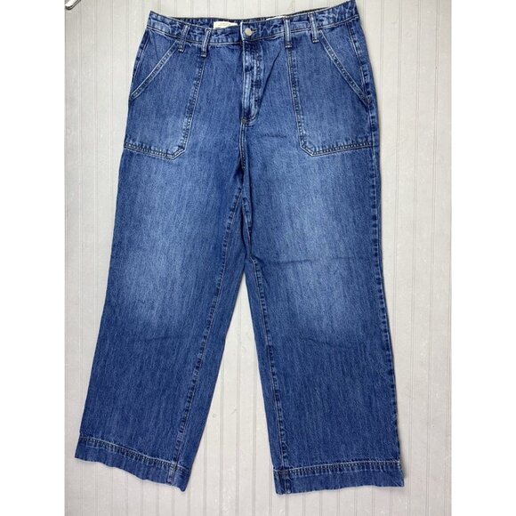 Universal Thread Size 16 Womens Jeans Hi Rise Wide Leg Cotton Med Wash - Picture 1 of 4